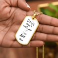thumbnail image 5 of DNA Doesn't Make You A Dad Love Does - Father's Day Gift - Birthday Gift For Step Dad - Gift From Daughter - Stepfather Gift - Graphic Military Dog Tag Necklace (Optional Personalized Engraving), 5 of 5