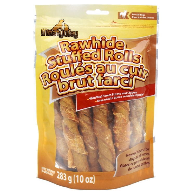 MeatyWay Rawhide Stuffed Rolls Dog Treats