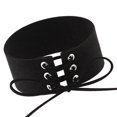 thumbnail image 7 of Grandest Birch Women's Vintage Punk Gothic Lace Up Faux Suede Wide Choker Short Necklace Faux Suede White, 7 of 7
