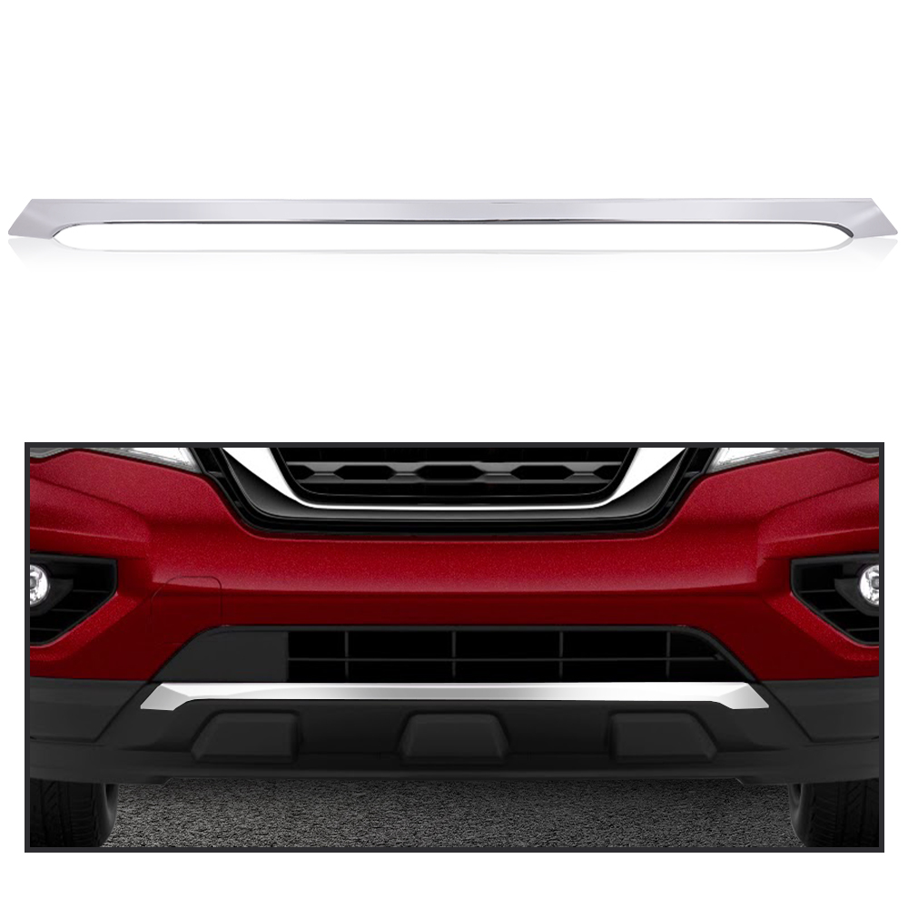 Front Bumper Chrome Trim Moulding For Nissan Rogue 2017-2020 - Direct Replacement, 62072-6FL0A