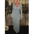 thumbnail image 1 of MesaSe Robe à Paillettes pour Femmes Découpes Col en V Robe de Bal Manches Longues Robe Scintillante Robe Midi de Soirée à Paillettes avec Fente, 1 of 6