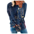 thumbnail image 1 of Sudadera hoksml para mujer, ideal para otoño e invierno, informal, holgada, con estampado floral, cuello redondo, manga larga, blusas en oferta., 1 of 5