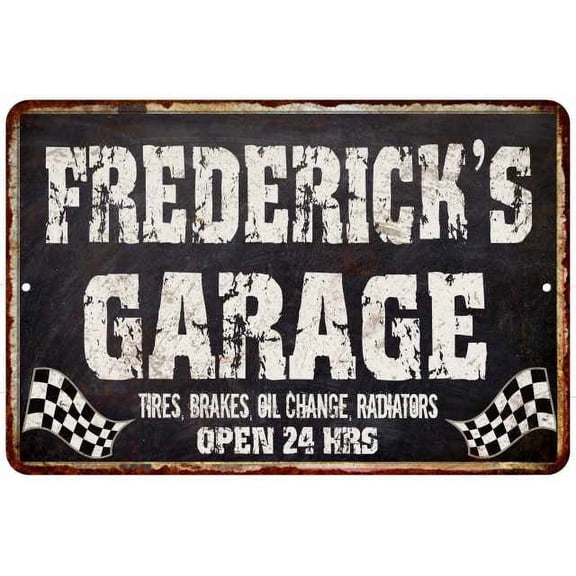 FREDERICK'S Garage Black Grunge Sign 8x12 Decor Gift 208120005490