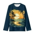 thumbnail image 5 of DISNIMO Sunset Palm Tree Boys T Shirt Long Sleeve T Shirts for Kids Crew Neck Tshirt Girls Cute T-Shirts for 3-4 Year Old Girls Clothes Long Sleeve Shirts for Boys Soft Shirts Kids Fall Outfits, 5 of 7