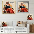 thumbnail image 4 of Designart "Minimalist Fashion Portrait Frida's Essence IV" Fashion Framed Wall Art Decor - Glam Red Woman Mexican Entryway Framed Wall Art, 4 of 6