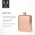 thumbnail image 3 of Viski Copper Flask - Stainless Steel Copper Plated Liquor Flask for Women & Men, 3 of 6