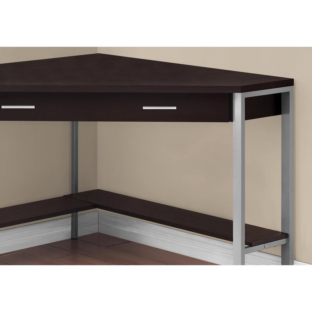 Computer Desk Home Office Corner 42"L Work Laptop Metal Brown