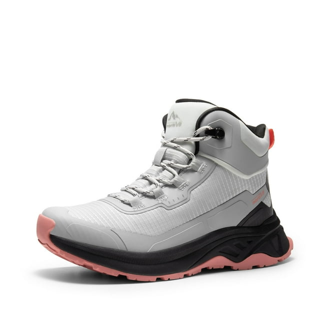 Botas de senderismo NORTIV 8 SNHB241W para mujer, talla 5.5, gris y rosa