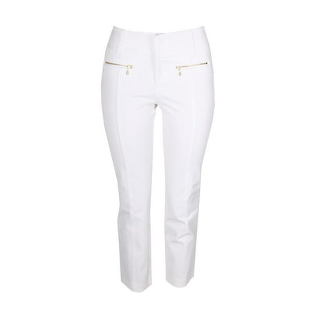 - Inc International Concepts White Straight-Leg Cropped Zipper-Pocket Pants