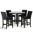 thumbnail image 2 of New Classic Celeste 5-Piece Wood Round Counter Table Set in Black, 2 of 10