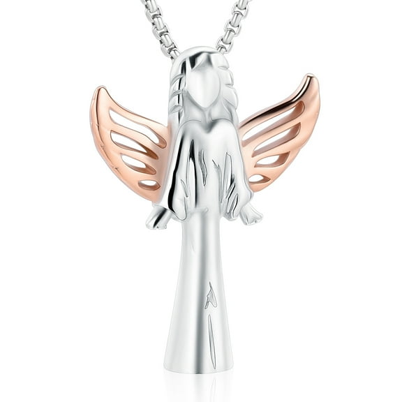 Stainless Steel Angel Urn Pendant Memorial Jewelry Cremation Jewelry for Ashes Memory Necklace