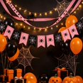 thumbnail image 4 of Black Spider Printed Halloween Ribbon, Pink Base Plastic Ribbon for Gift Wrapping, Halloween Party DIY Ornament Decor, Ideal for Gift Box, Jar Wrapping, Garland, Front Door, 4 of 5