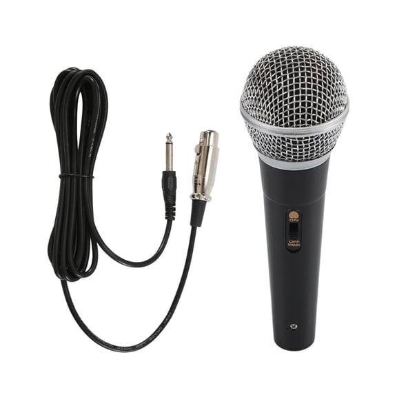 Karaoke Microphone for Home Singers and Beginners, Wired Dynamic Omni-Directional Mic 3m Cable No Batteries - Generic