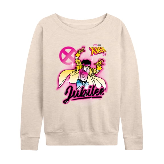 X-Men - Jubilee Graffiti Lightweight French Terry Wide Neck Long Sleeve Graphic Shirt