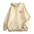 thumbnail image 6 of Yuannlog Mens Zip Up Hoodies With Pocket And Drawstring For Daily Wear And Breast Cancer Awareness Print Basic Pullover Oversized Sweatshirts Tops, 6 of 6