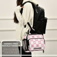 thumbnail image 6 of FORMRS Student Insulated Lunch Bag with Shoulder Strap Reusable Cooler Box for School, Pink Checkered Heart, 6 of 9