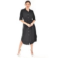 thumbnail image 1 of Vestido camisero con moño Roman Fashion /Juvenil, 4341 (Negro lineas) negro M, 1 of 5
