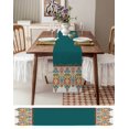 thumbnail image 6 of Boho Aztec Burlap Cotton Table Runner 13x48 Inches Long, Bohemian Geometric Stripes Vintage Tribe Farmhouse Table Runners, Outdoor Dining Tablecloths Decor for Baby Shower/Party/Wedding, 6 of 6