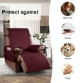 thumbnail image 3 of Sanmadrola Recliner Chair Cover Reversible Small Recliner Slipcover for Dogs Seat Width to 28 Inch Washable Couch Cover with Elastic Straps for Kids and Pets(Large Recliner, Wine Red), 3 of 10