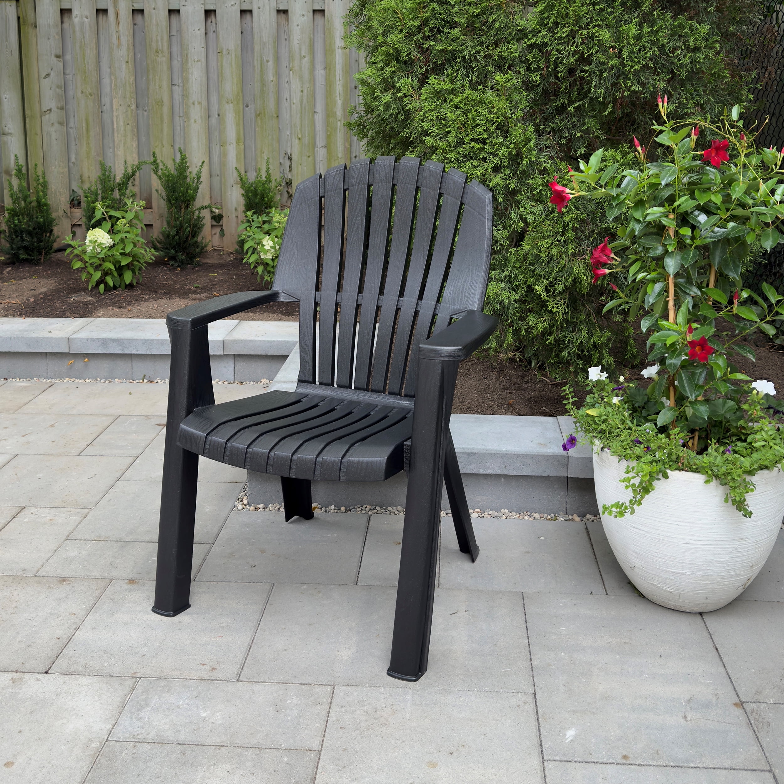 Gracious Living Outdoor Cape Cod Adirondack Chair Cool Black