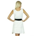 thumbnail image 6 of Bimba Women White Rayon Smocked waist Dress Knee Length Skater Dress, 6 of 6