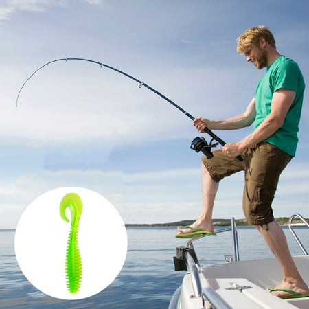 BAETEUY 6 Pcs 7.5CM/3.3G Soft Worm Lure with Curly Tail Colorful Artificial Bait Saltwater Freshwater Bass Snakehead Trout Fishing Accessories Perfect for Anglers