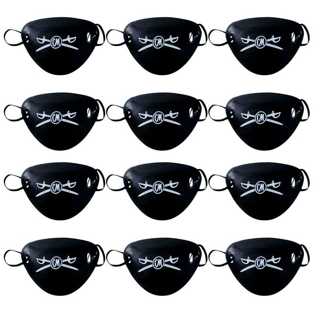 Cache-œil d'Halloween en Plastique 12 Pcs, Cache-Oeil Simple, Cache-Oeil de Pirate pour Fête