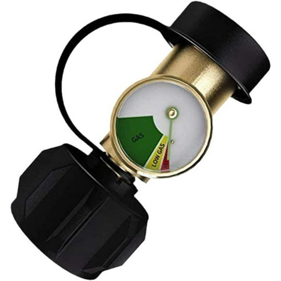 Easy Installation Brass Propanes Tanks Converter Propanes Adapter Meter with Fluorescent Gauge Outdoor BBQ Accessory