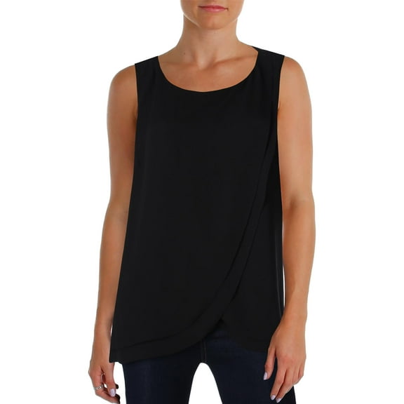 RALPH LAUREN Womens Black Sleeveless Scoop Neck Top  Size: L