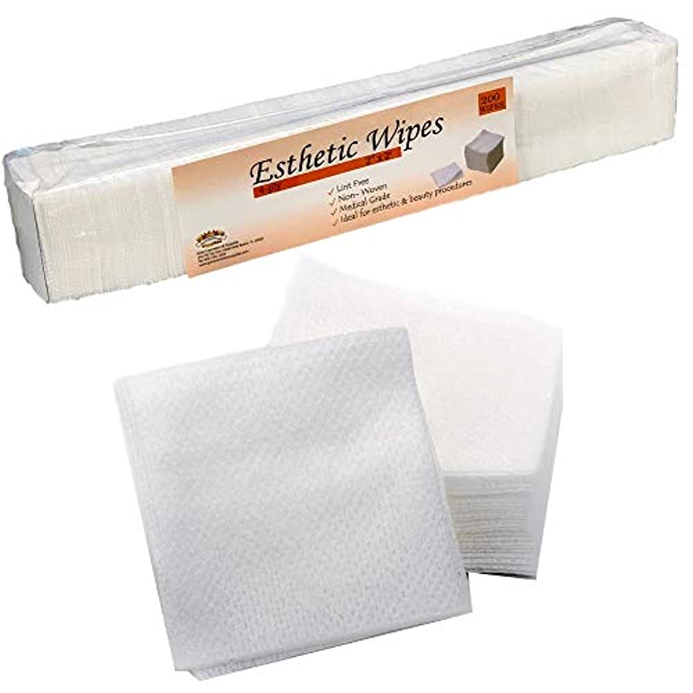 Gold Cosmetics & Supplies (200 Pieces) Disposable Esthetic Wipes 2x2 - Non-woven Facial Cotton Wipes Squares - (Opens Up To 4x4) - Dry, Non-sterile, Lint-free Esthetician Wipes - image 2 of 7