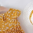 thumbnail image 6 of Nrmvnmi Toddler Girls Summer Dress Outfits Flower Print Round Neck Sleeveless Cotton Dress + Bow Decor Hat 2 Pcs Set For 2-6 Years, 6 of 9