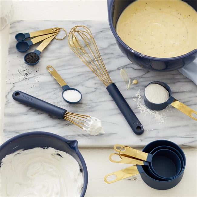 Wilton W30069 Kitchen Utensils Mix & Measure Set, Navy Blue & Gold