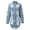 Light blue, variant on Women's Wash Cropped Denim Jacket Button Down Long Sleeve Distressed Casual Outerwear Coat for Daily Street Style
