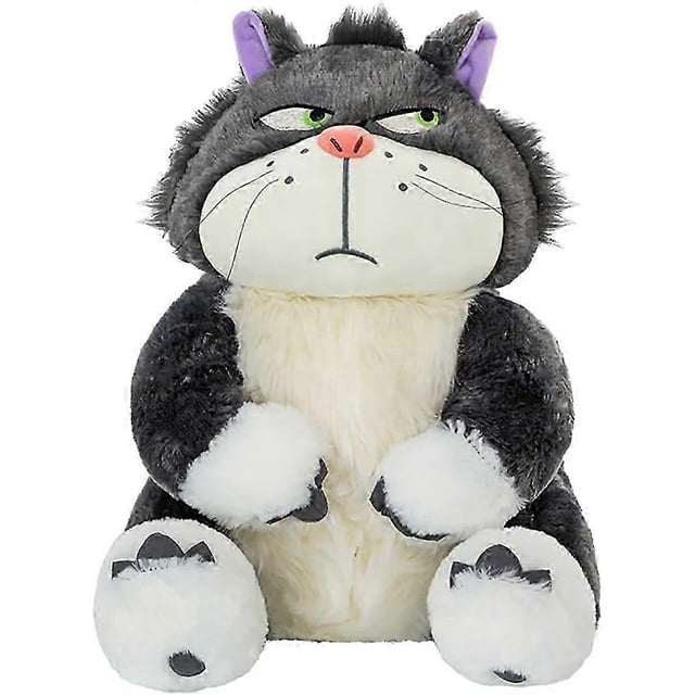 Cute Cat Plush Toy Cinderella's Cat Lucifer Plush Doll Fun Anime Cat Filled Animal Plush Throw Pillow, Birthday for Boys and Girls,11.8in