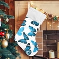 thumbnail image 5 of Coolnut 2 PSC Christmas Stockings Blue Butterflies, 17.7" Xmas Fireplace Santa Socks Christmas Tree Hanging Stockings Decoration for Christmas Holiday Xmas Gift, 5 of 6