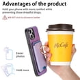 thumbnail image 4 of Allytech iPhone 15 Pro Case, Detachable Magnetic Wallet Case with Card Holder & Ring Stand, Support Car Mount, Premium PU Leather Shockproof Durable Protective Slim Case Cover - Purple, 4 of 11