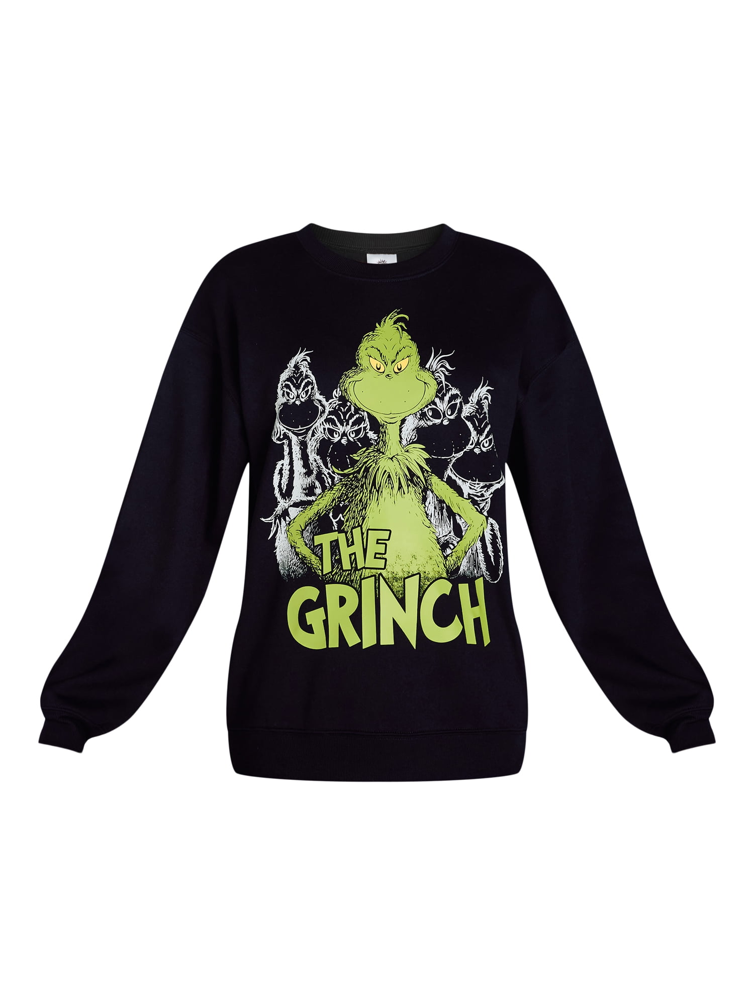 Dr. Seuss Women’s Grinch Front and Back Graphic Sweatshirt, Sizes XXS-XXL