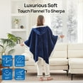 thumbnail image 2 of Heated Throw Blanket, Electric Heated Wrap Poncho Shawl with Pockets, 6 Heating Levels & 2 to 10 Hours Time Settings, 50 x 60 Inch, Navy, 2 of 6