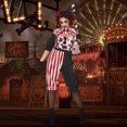 thumbnail image 2 of FYEGRE for Halloween Clown Circus Outfit Character Dress Acting Apparel Red L, 2 of 3