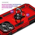thumbnail image 3 of Pozyie Rugged Case for iPhone 17 Pro Max with Screen Protector, Full-Body Shockproof Protective Cover with Metal Magnetic 360° Rotating Ring Kickstand, Red, 3 of 6