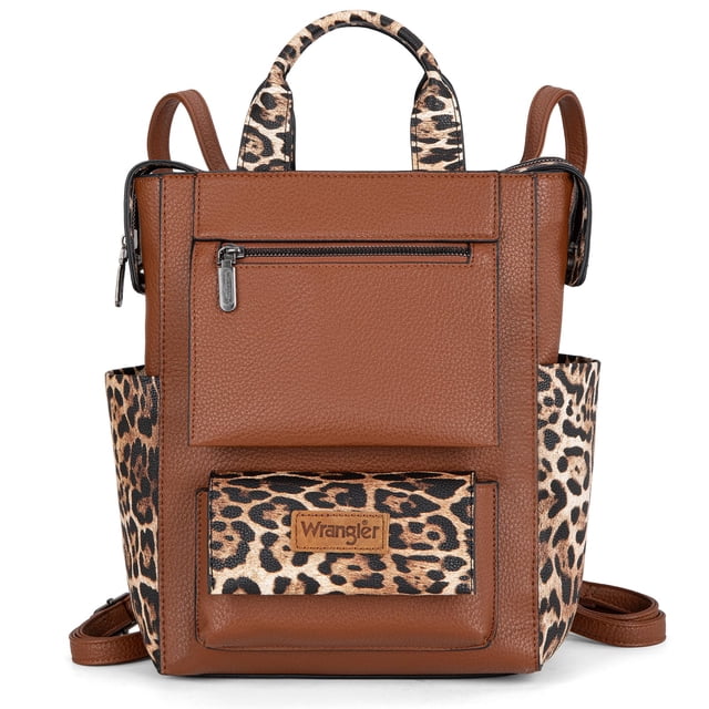 Mochila Montana West Wrangler Leopard de piel vegana