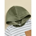 thumbnail image 6 of Suealasg Toddler Boys Summer 2 Piece Outfits Set 6M 1T 2T 3T Kids Boys Clothes Short Sleeve Striped Hoodie + Rolled Shorts Set for Baby Boys, 6 of 9
