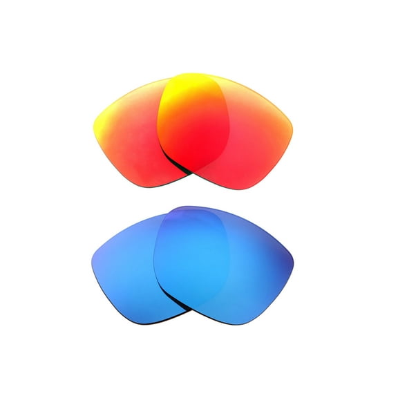 Walleva Polarized Fire Red   Ice Blue Replacement Lenses For Smith Optics Lowdown XL Sunglasses