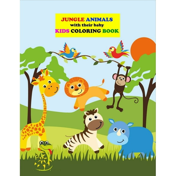 Jungle Animals : animals with their baby For Kids Aged 3-8 (Paperback)