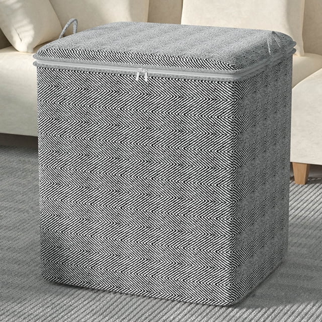 Contenedores de almacenamiento Qianying con tapa, organizadores de armario y cajas de almacenamiento, bolsa de almacenamiento con cremallera no tejida, cesta de almacenamiento para colchas, bolsa de