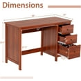 thumbnail image 3 of Computer Desk with Storage Drawers Wood Student Table for Bedroom, Work & Study Table for Adults, Compact Writing Desk for Home Office, Small Spaces (Brown), 3 of 9