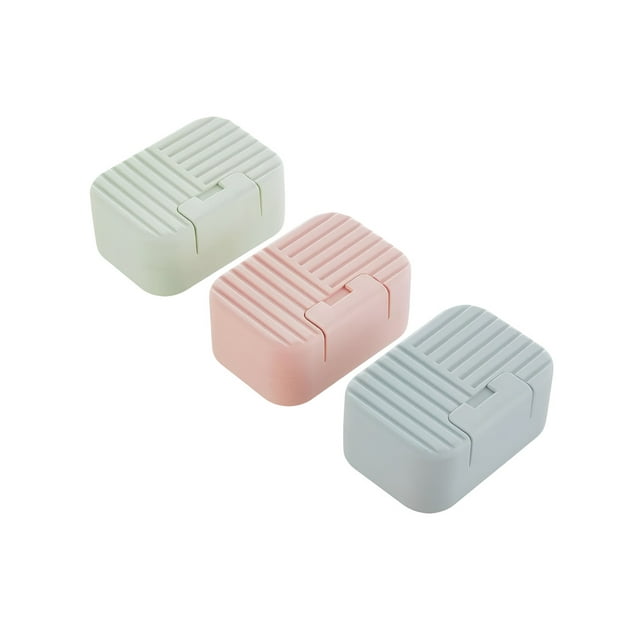 3 Jaboneras Porta Jabón Con Tapa Xtellar multicolor Caja Jabón Para Baño Viaje