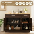 thumbnail image 6 of XgoodX Sideboard Buffet Cabinet with Storage, 43” Farmhouse Coffee Bar Storage Cabinet with Drawers and Shelves, Modern Buffet Table for Kitchen, Dining Room, Rustic Brown, 6 of 9