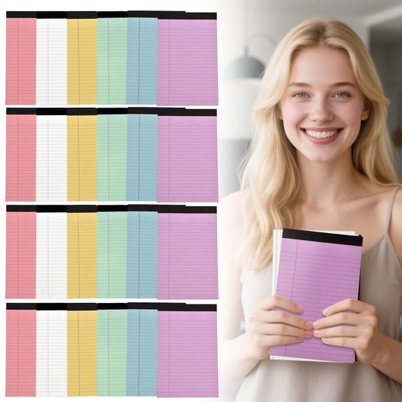 CHENjy College Ruled Notepad , Perforated Writing Pad Legal Size, Lined Paper Notepad 30 Sheets Tear Off To Do Lists 4 Pack, Pink