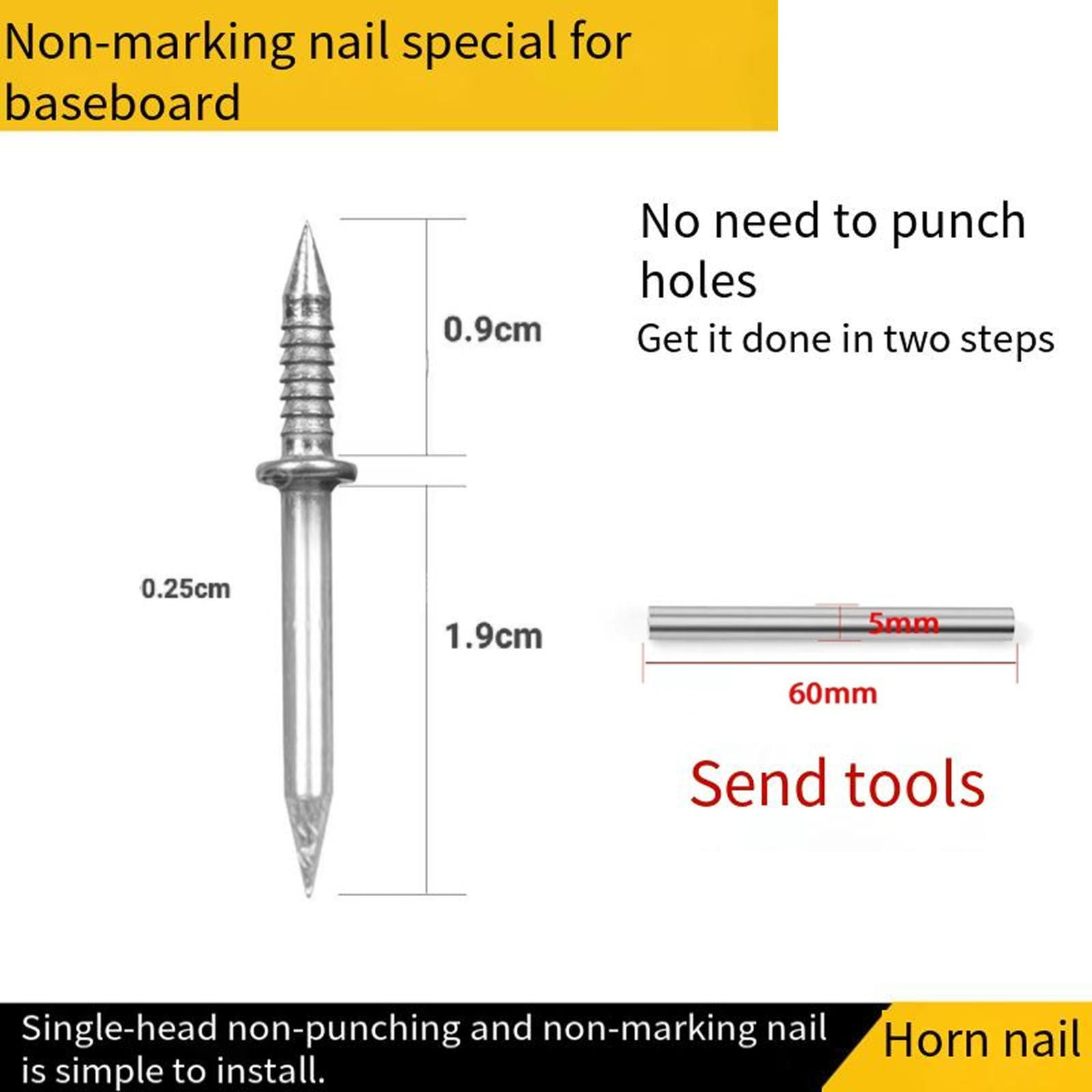 Nonmarking nail skirting solid wood single head bidirectional